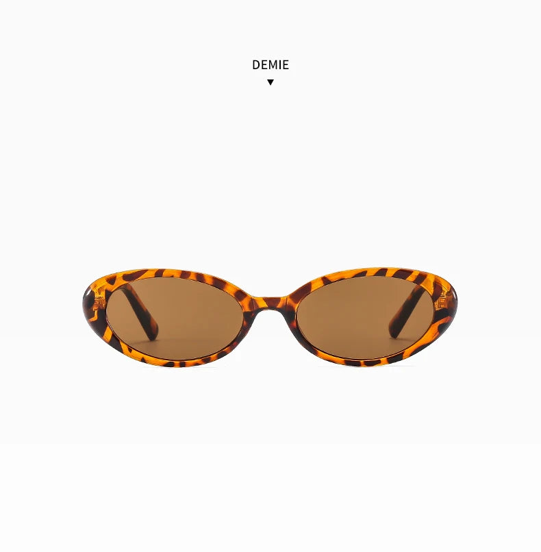New Women's Retro Oval Sunglasses Black Small Frame Fashion Brand Trendy Hot Points Sun Glasses Female Lady Goggle UV400