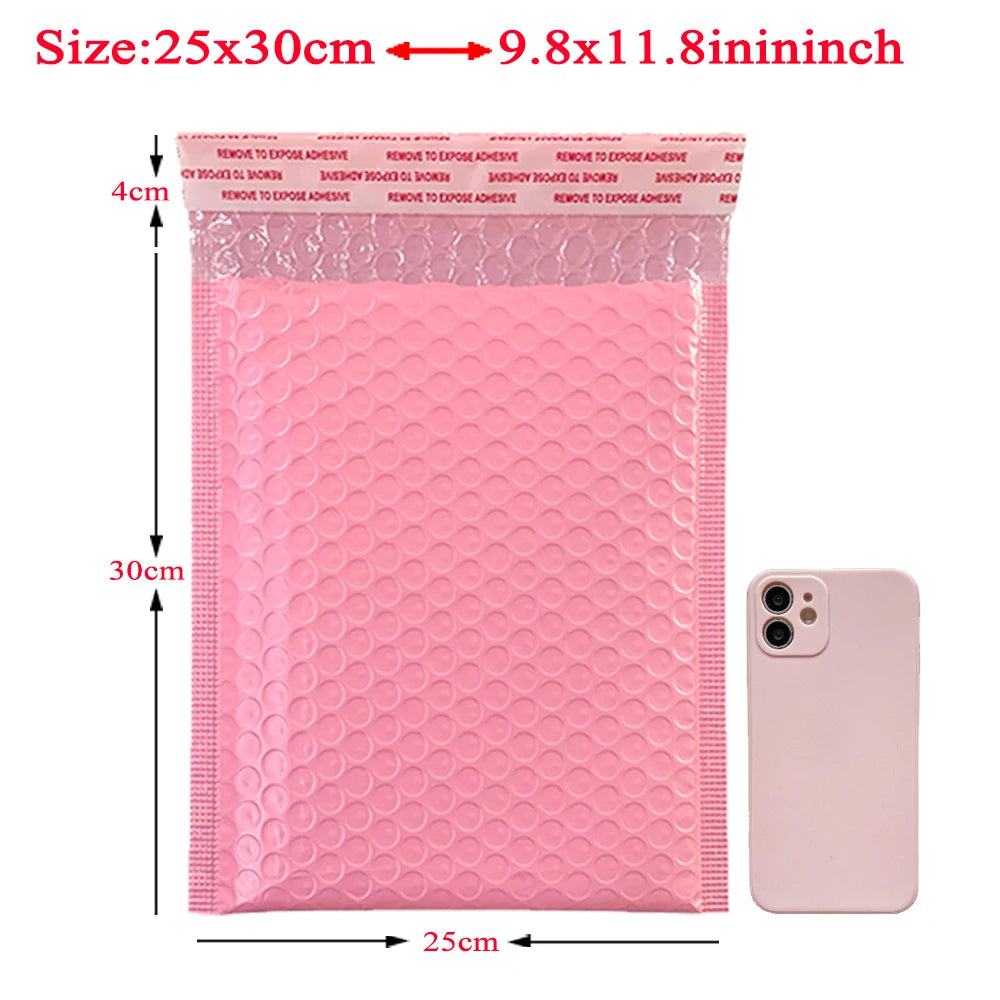 20Pcs Pink Poly Bubble Mailers Padded Envelopes Self Seal Padded Envelopes Gift Bags Black Packaging Envelope Bags For Book