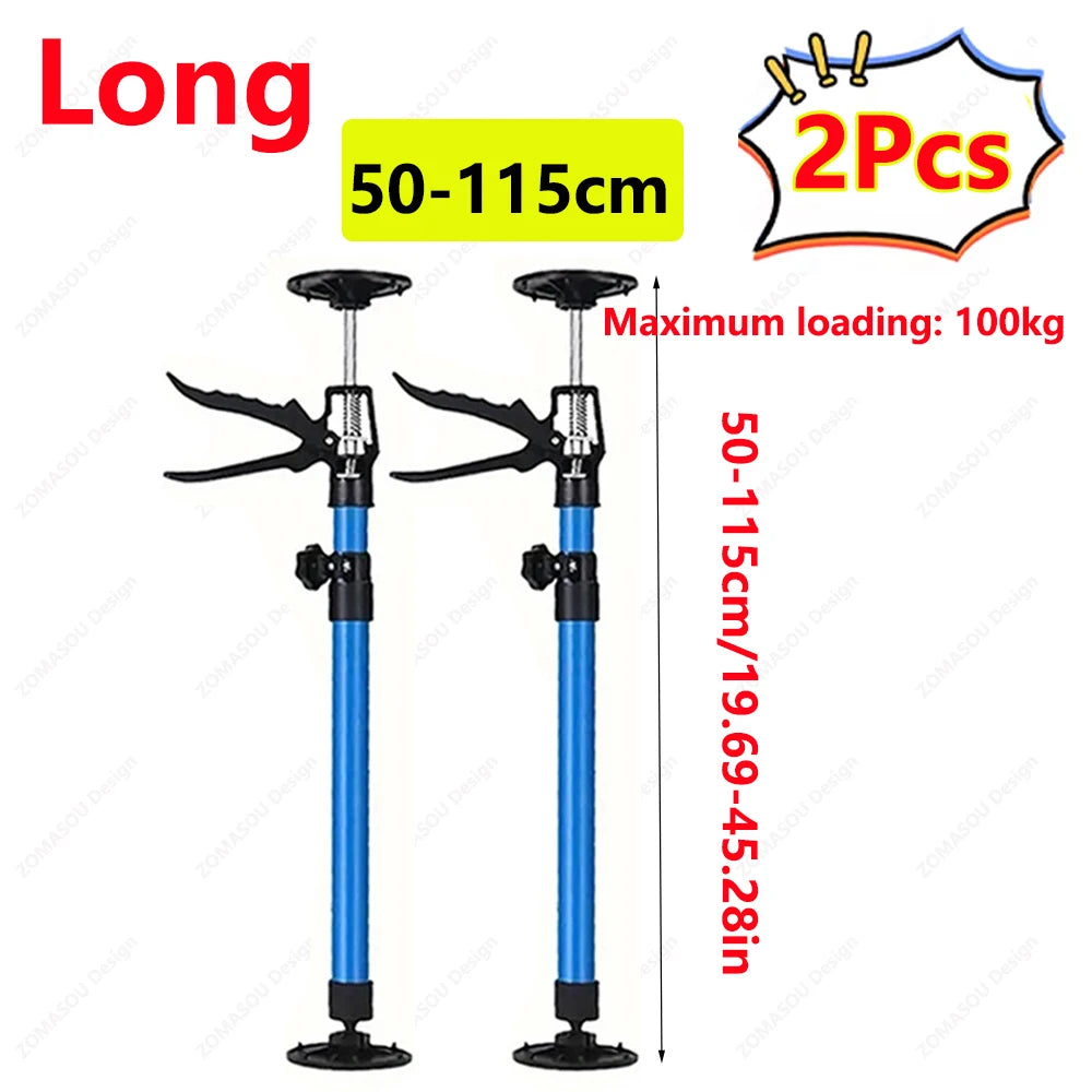 1-2Pcs Labor-Saving Telescopic Support Rods Jack Bar Drywall Door Lift Support Construction Tool for Cabinet Stairs Porches Deck