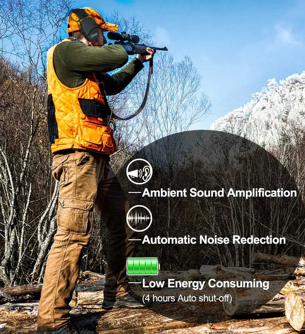 ZOHAN-Tactical Hearing Protectors, Electronic Headphones, Hunting Sound Amplification Earmuffs, Anti Noise Ear Helmets for Shoot