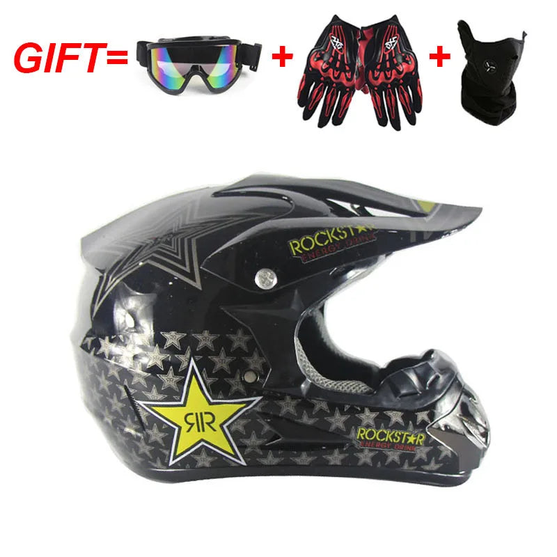 Adult Motocross Dirt Bike Helmet Dirtbike ATV Helmet Unisex Adult Men Women Adjustable Off-Road Motorcycle Helmet