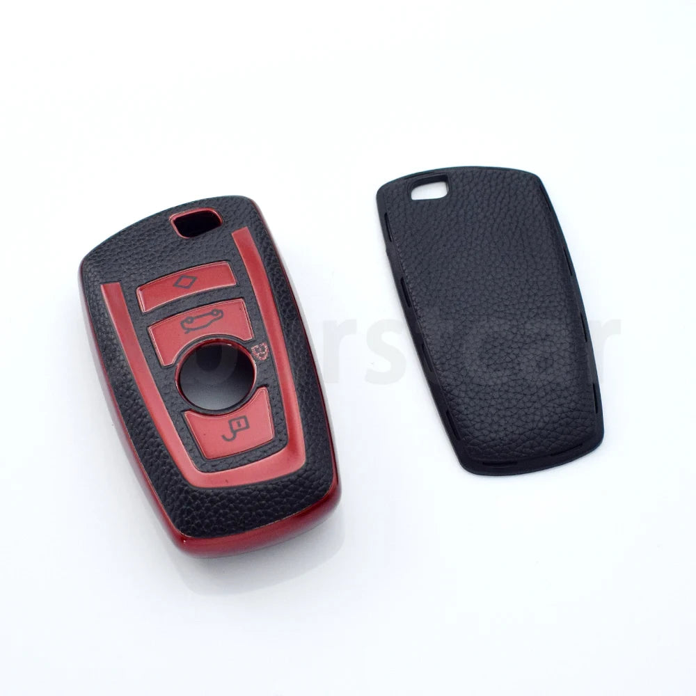 TPU Leather Car Smart Key Fob Case Cover for BMW 3 4 5 Series 320i 530i 550i F20 F21 F30 F31 F25 F01 F02 Shell Holder Protector