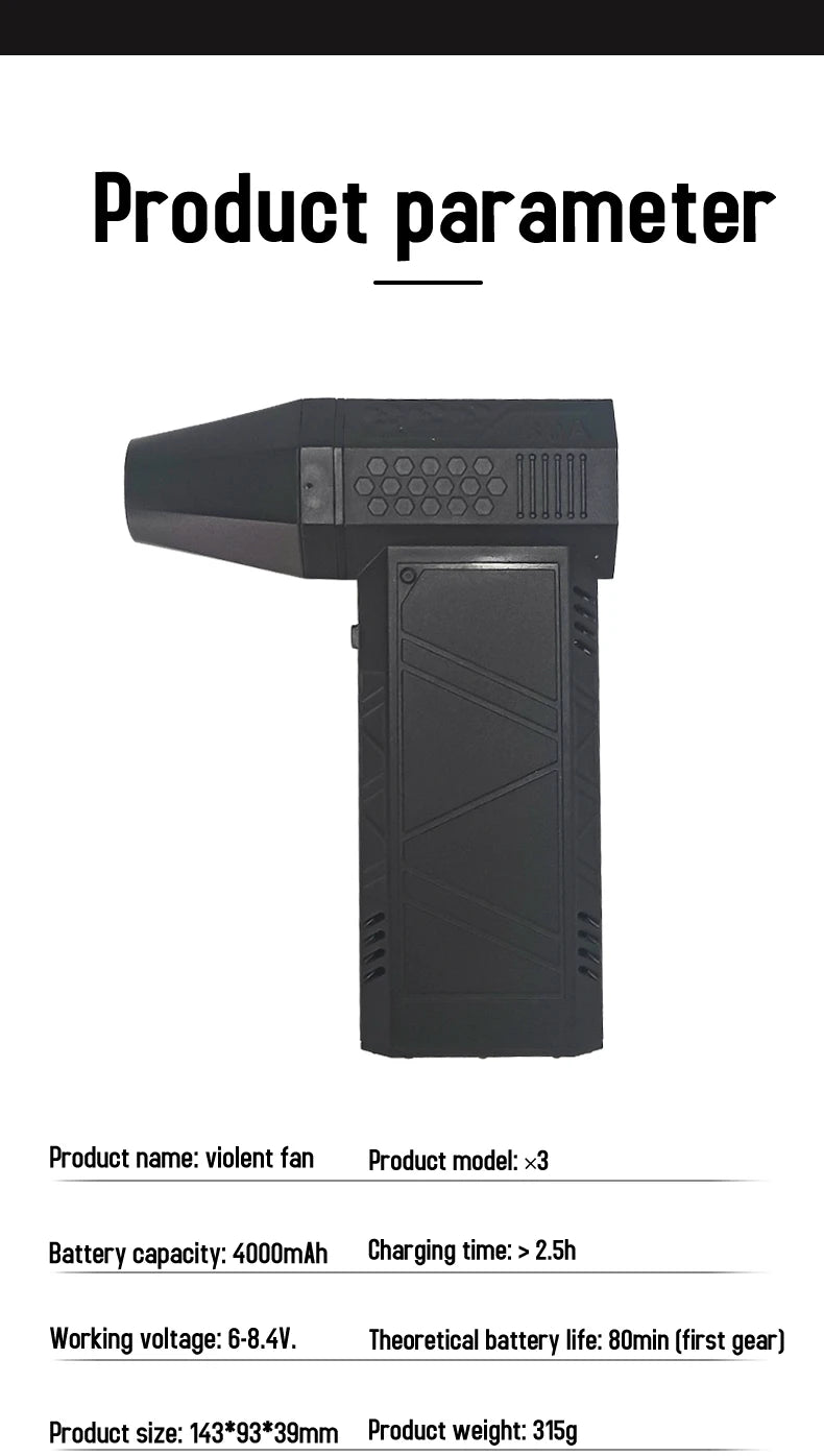 130000RPM Turbofan High Power Jet Fan Brushless Motor Variable Speed Dust Blower Cleaning Tool Air Duster Handheld Air Blower