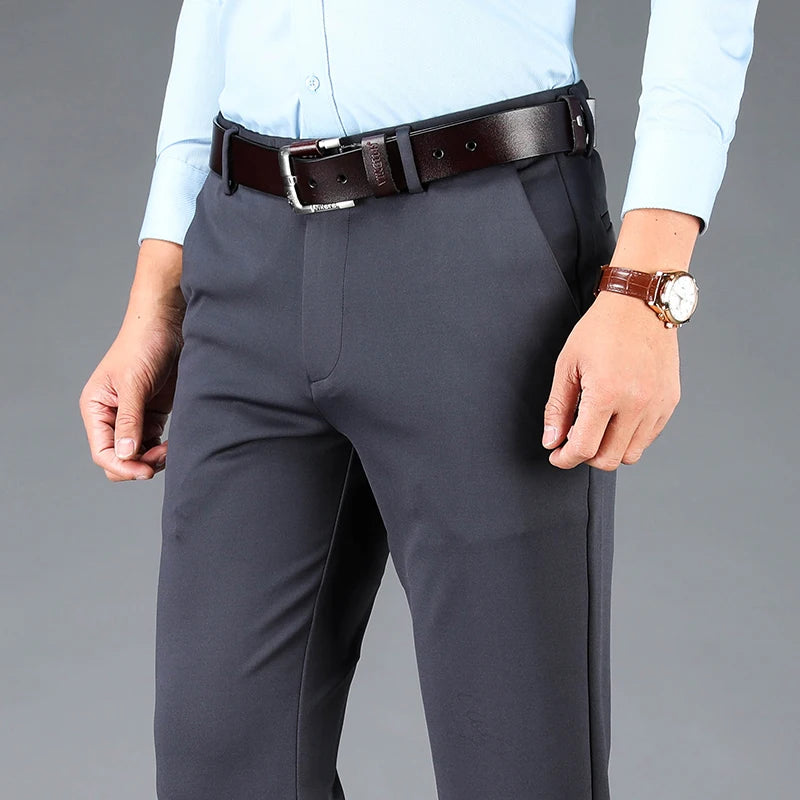 Spring Autumn Men's Casual Business Suit Pants Sports Stretch Suit Pants Male Trousers Big Size Loose Straight Dress Pants