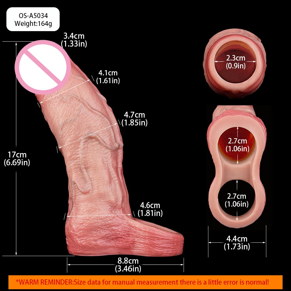 ORALSX 10 Styles Silicone Reusable Open-ended Penis Sleeve Delay Ejaculation Dick Enlargement Sex Toys For Men Game Pleasure