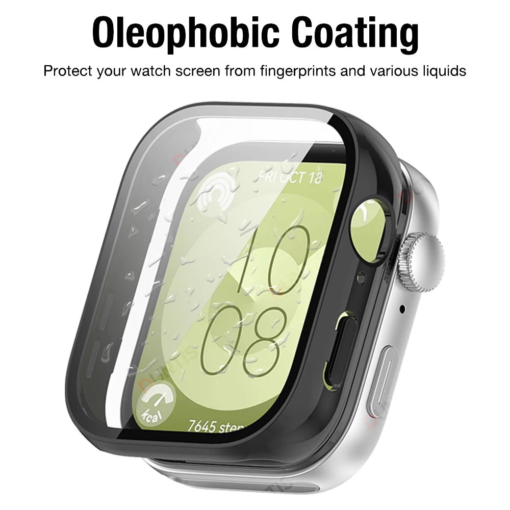 Case+Glass Screen Protector Cases for Huawei Watch Fit 3 All Around Anti-scratch Bumpers Cover for Huawei Fit 3 Accessories