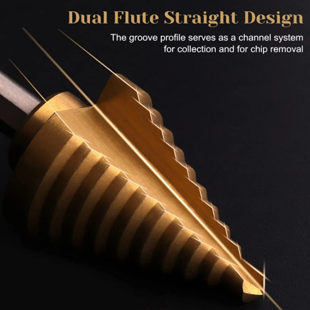 Hexagonal Handle Titanium Plated Ladder Drill Tower HSS Drill Bit 3-12/4-12/4-20/4-32mm Metal Wood Hole Cutter Cone Drilling