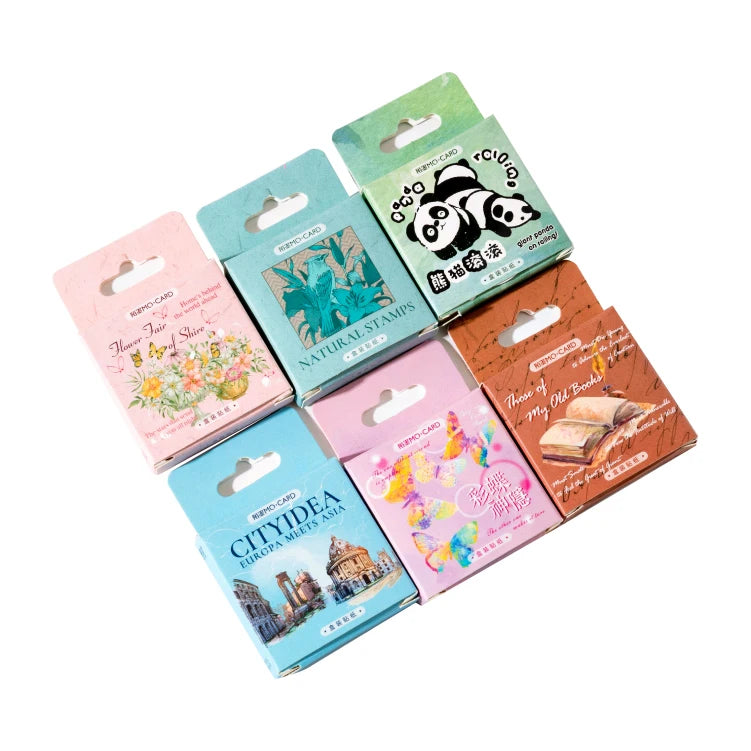 46 sheets Mini Box Packaged Stickers Collection Handbook Pattern Collage DIY Sticker Sticker Book