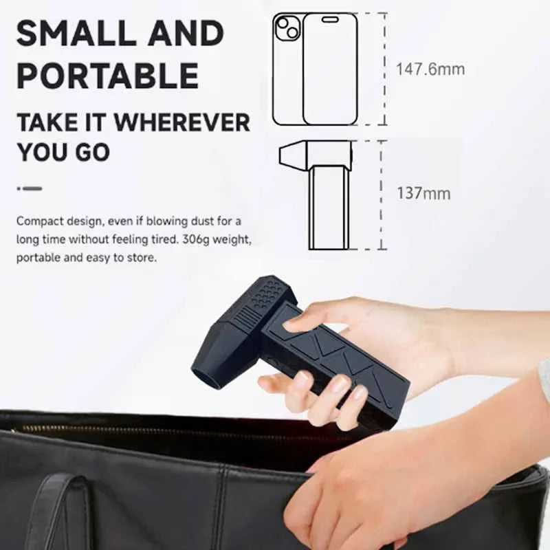 130000-50000PM Air Blower Turbo Jet Fan Electric Power Display Handheld Mini Dust Cleaner High Speed Duster Gun Cleaning Tool