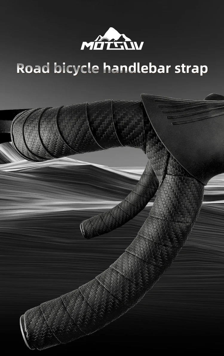MOTSUV Road Bicycle Bar Tape Cycling Cork Shockproof Sport Handlebar Bandage EVA Wrap Bent Bar Tape+2 Bar Plug Bike Accessories