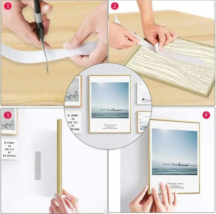1/2/5M Strong Self Adhesive Fastener Hook and Loop Strips with Glue Double-Side Mounting Tapes for DIY Craft 20-50mm White