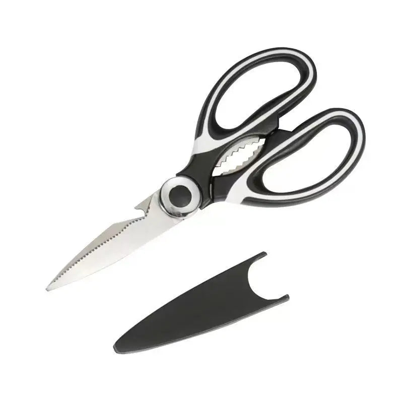 Scissors Stainless Steel Kitchen Household Bone Scissors Chicken Wings Fish Chopper Bottle Opener Clip Walnut Kitchen Tools