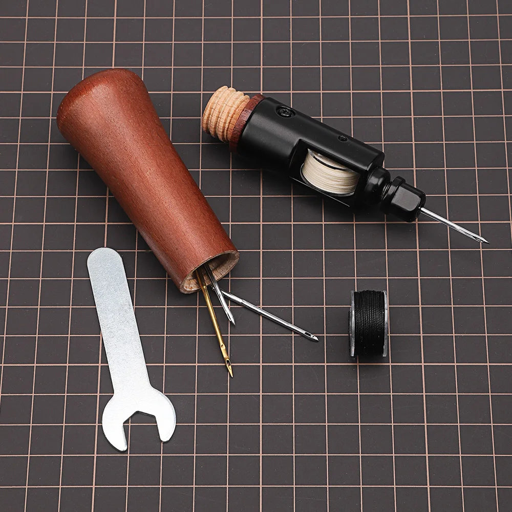 WUTA Leather Sewing Awl Thread Kit Speedy Stitcher Hand Sewing Machine Tools Kit Leather Craft Stitching Shoemaker Canvas Repair