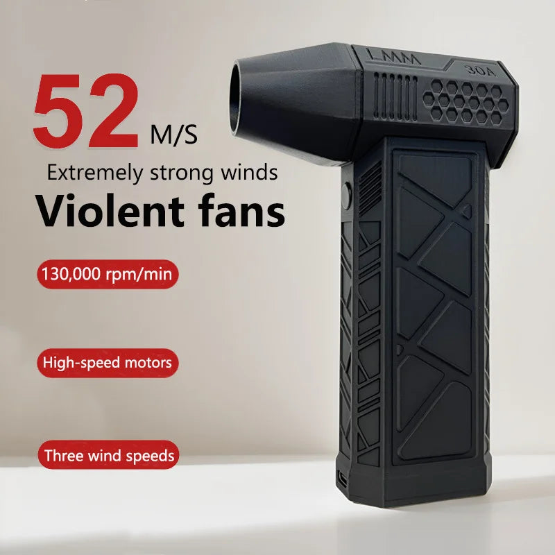 130000-50000PM Air Blower Turbo Jet Fan Electric Power Display Handheld Mini Dust Cleaner High Speed Duster Gun Cleaning Tool