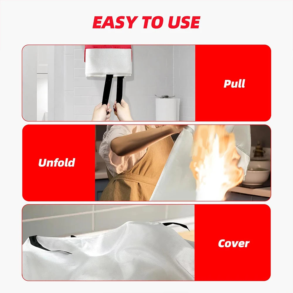 1/1.2/1.5/2M Fire Blanket Fighting Fire Extinguishers Tent Boat Emergency Blanket Survival Fiberglass Fire Shelter Safety Cover