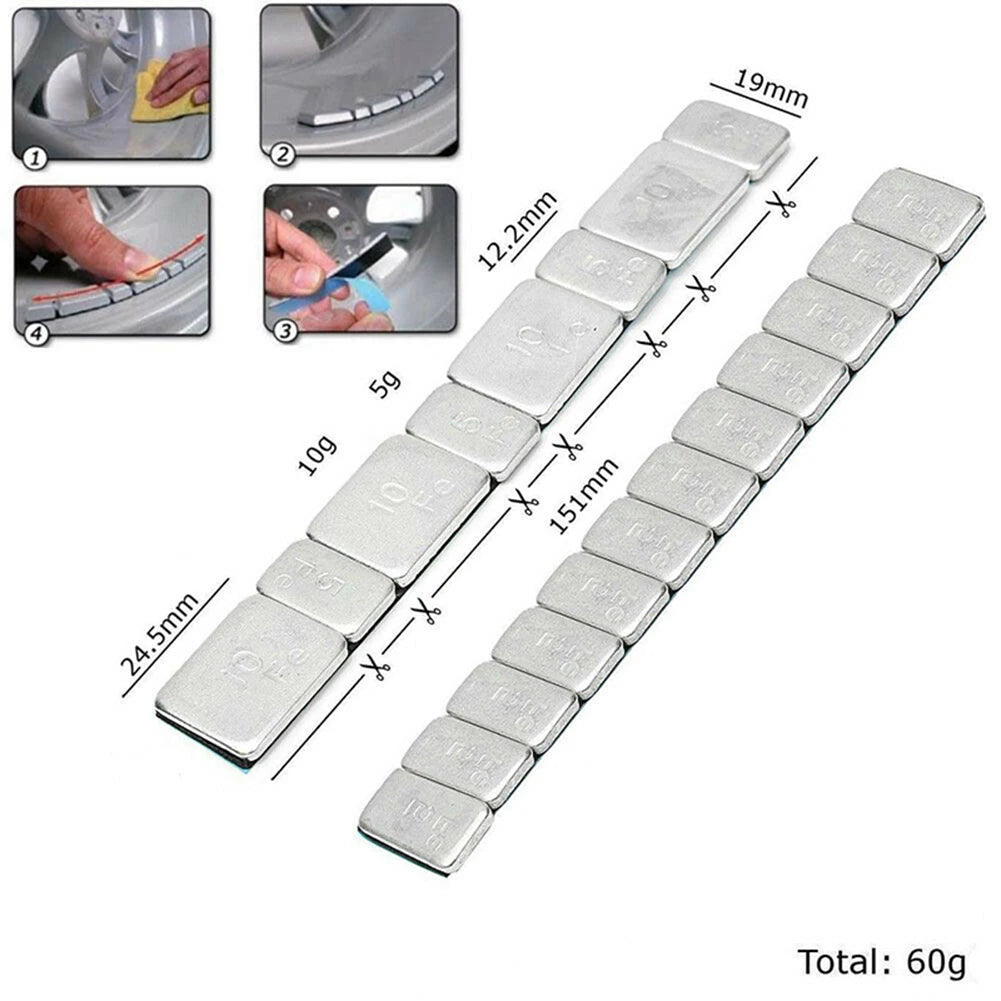 60g Wheel Balance Block Weight Iron Wheel Tyre Balancers For Car Motor Adhesive Wheels Balance Block Electronic Weights Blocks