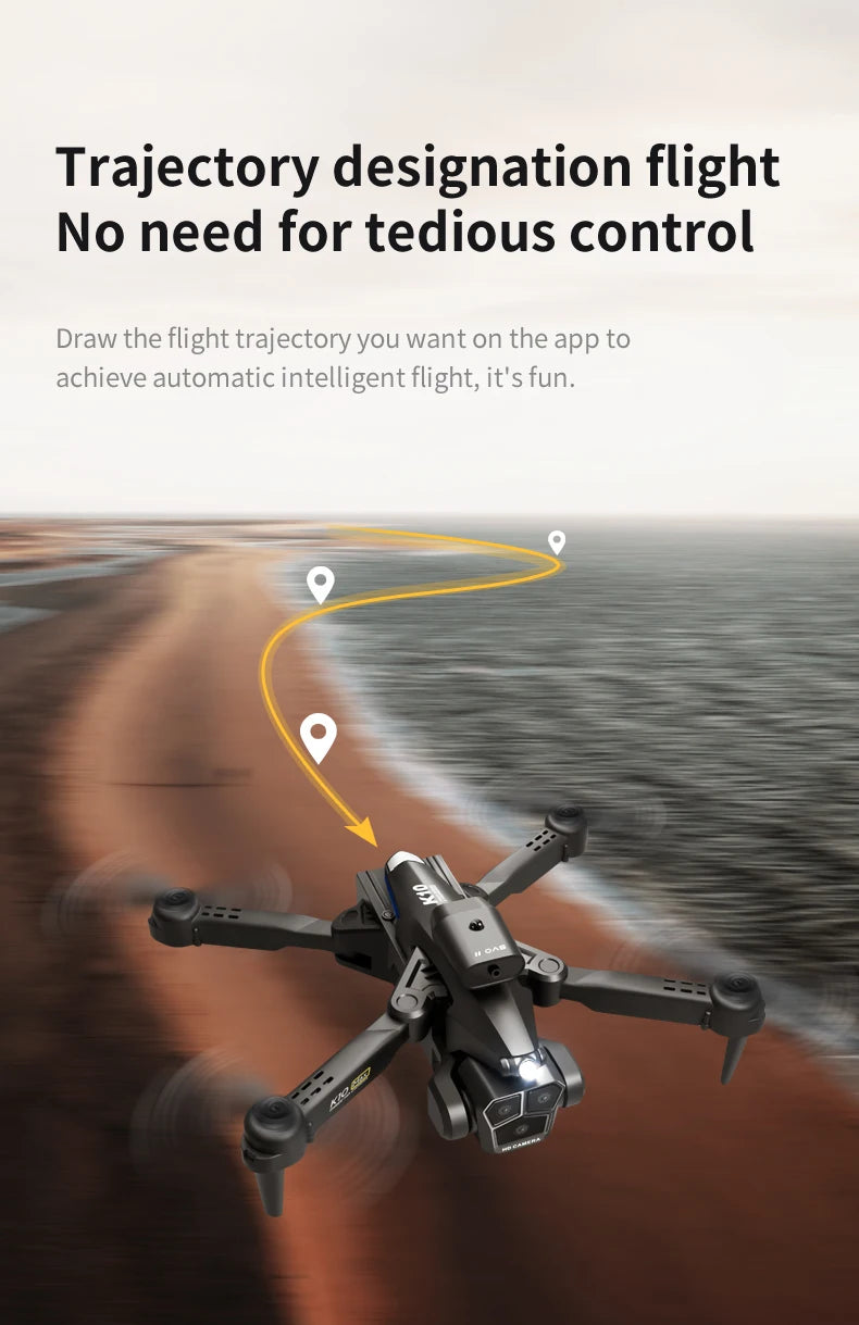 New K10 Max RC Drone 8K Professional Triple Camera Optical Flow Obstacle Avoidance Gesture Photography Foldable Quadcopter Toys