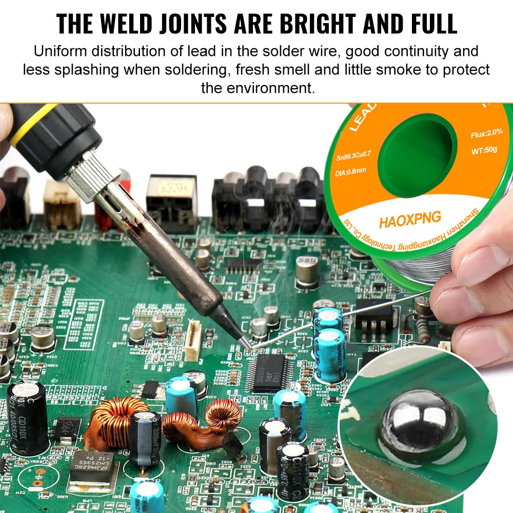 Lead-free flux core solder wire, no clean high purity solder wire, melting point 217, Sn69.3Cu0.7, 0.6mm, 0.8mm, 1.0mm
