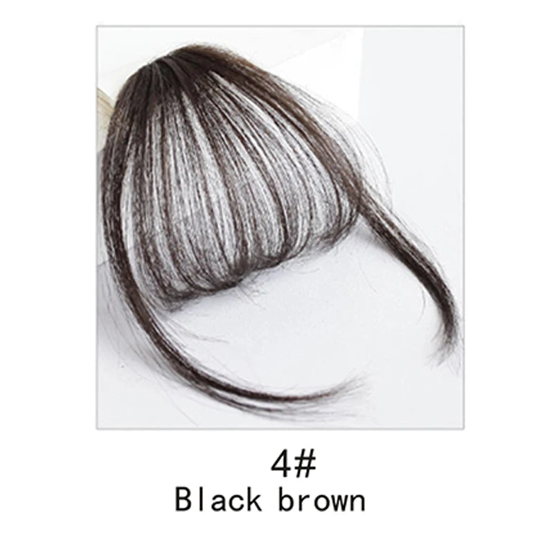 H&STAR Synthetic 3D Short Air Hair Bangs with Clip in Hair Extensions Realistic Fringe Hairpiece for Women Daily Wear