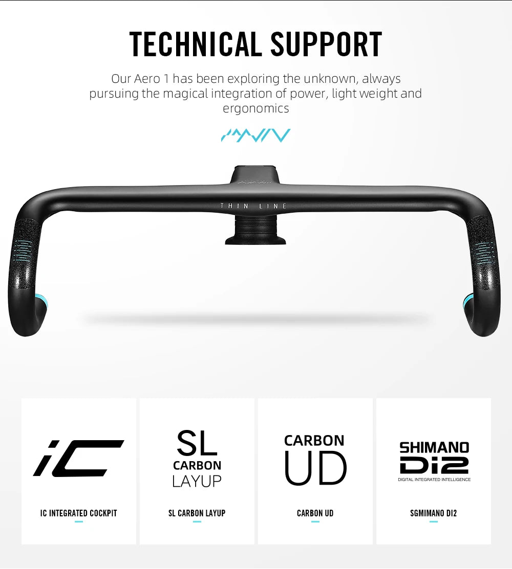 LEXON Full Carbon Road Integrated Handlebar Ultralight Road Bike Handlebar T1000 Racing Bent Bar, Bicycle Accessories 28.6mm