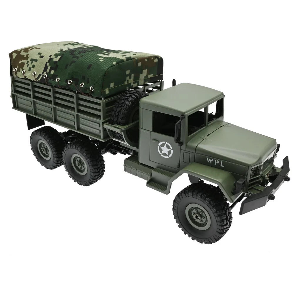 Wpl Naughty Dragon B16 1 6wd Military Truck With Canvas Rc Car Climbing Remote Control Plaything Holiday Birthday Gift Boy