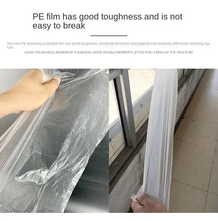 0.35m * 20m Transparent Plastic Shielding Film Waterproof Dust Cover Living Room Kitchen Furniture Decoration Vacant Protective