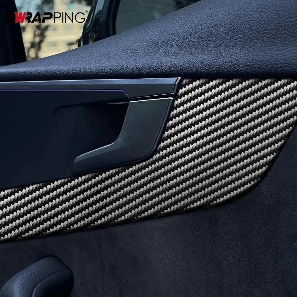 Car Wrap Vinyl Film 2D Glossy Carbon Fiber Sticker Anti-Scratch Black Color Change Film Bubble Free Decal for Car Accessories