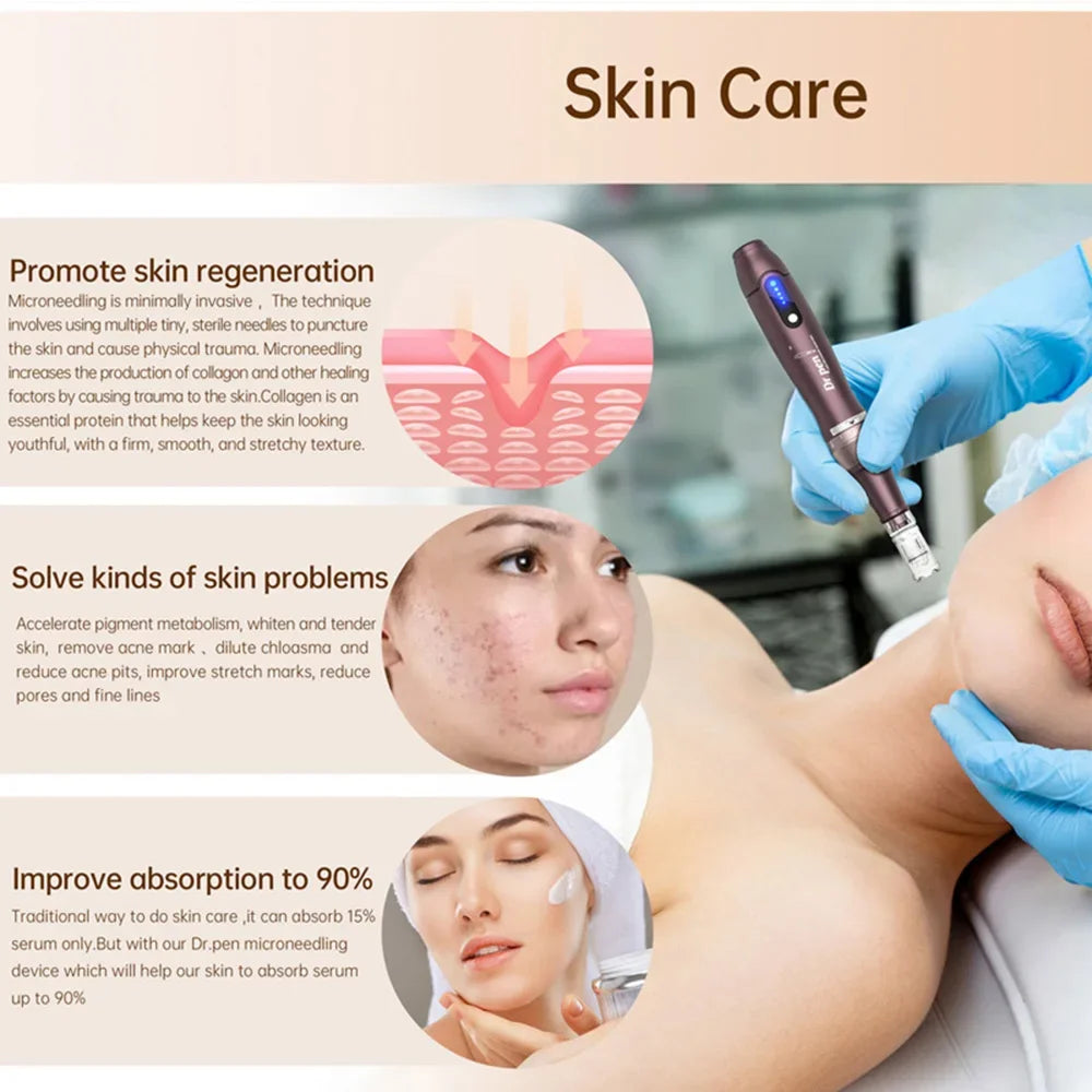 Original Dr.pen Ultima A10 With 2pcs Cartridge Wireless Skin Care Derma Pen Micro Microneedle Skin Pen Skin Rejuvenation Machine