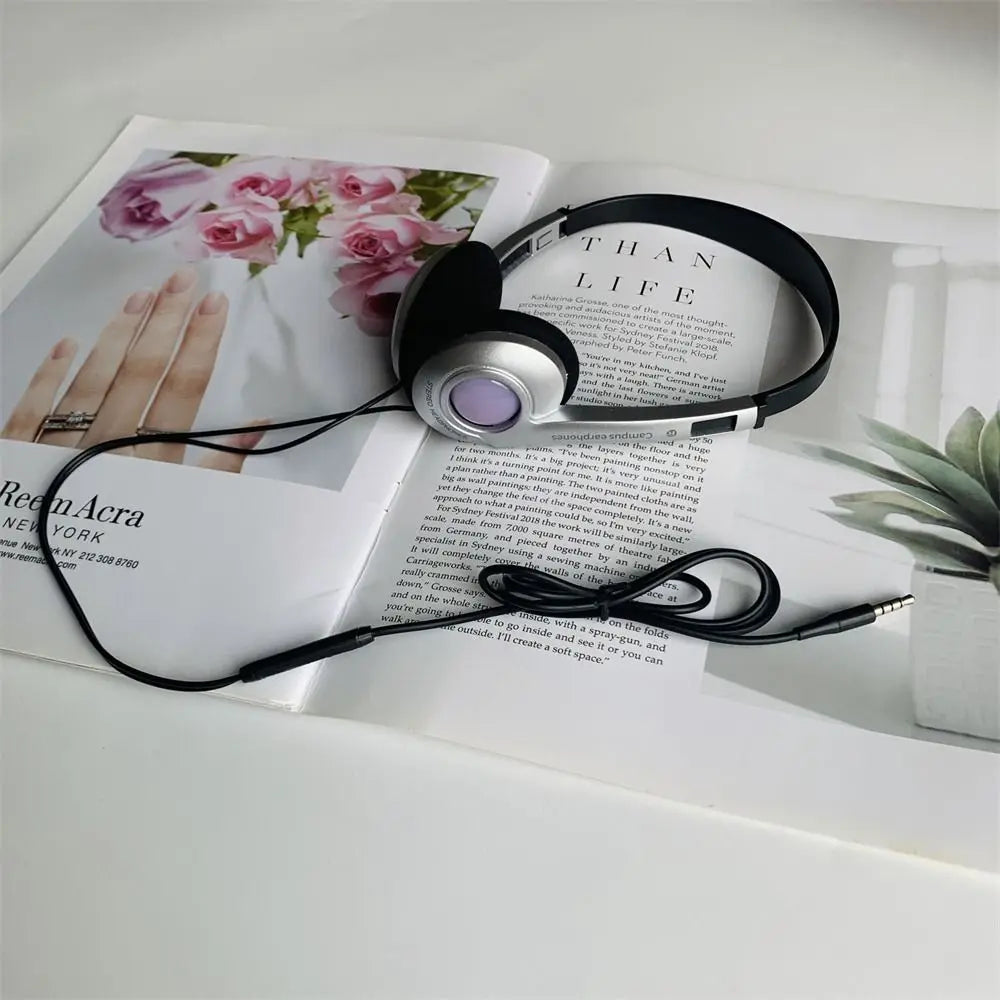 Y2k Personality Retro Headphones Millennium Wind Headset Blue Black Fashion Style Headset Over Ear Earbud 3.5mm Type C Headset
