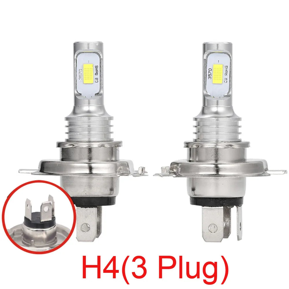 2Pcs LED Car Headlight H4 H7 H11 H10 Bulbs 3000K 6000K 4300K 9005 HB3 9006 HB4 H8 H1 H3 Auto Lights Automobile Driving Fog Lamp