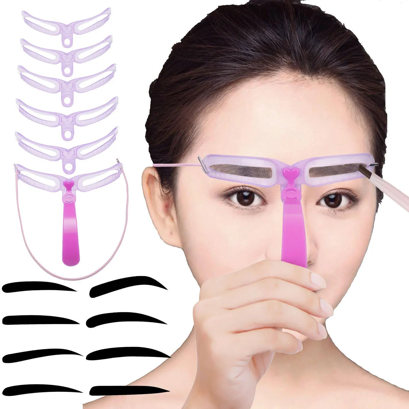 【Hot sales】Eyebrow Thrush Handheld Headwear Beginner Aid Three-dimensional Eyebrow Card