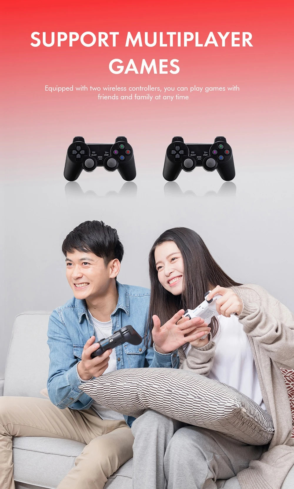 Wireless Controller GD10 4K HD 128G 40000 Retro Games Video Game Console Controller with Wireless Controllers For PSP PS1 GBA Bo