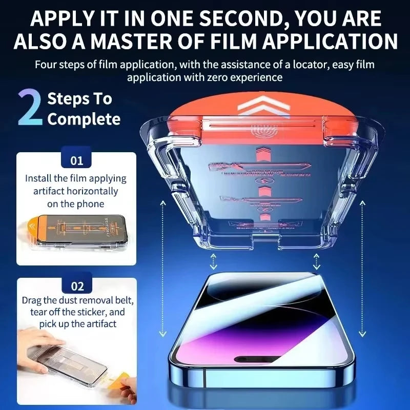 Oleophobic Coating Dust Free Installation Privacy Screen Protector For iPhone 16 17 Pro Max 15 13 11 12 14 Pro Max Mini SE XR 7