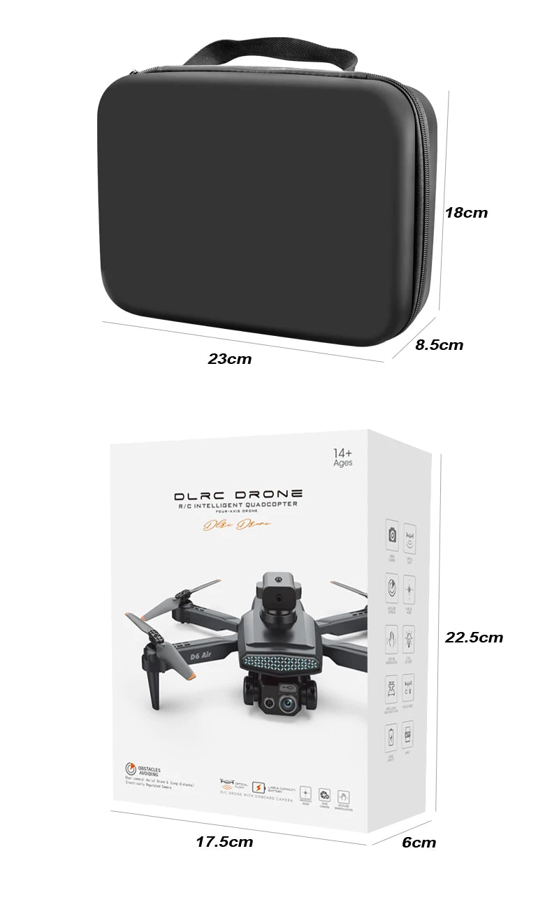 New D6 Air Drone 8K Professional 4K HD Dual ESC Camera Optical Flow 540°Obstacle Avoidance WIFI FPV RC Foldable Quadcopter Dron