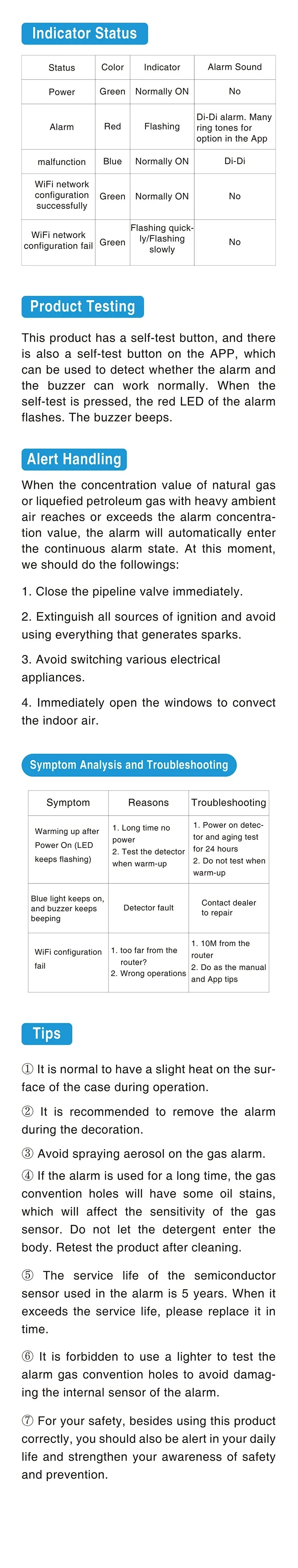 Tuya Smart Zigbee Natural Gas Sensor With High Sensitivity For Fire Safety, Designed For Kitchen LPG Leakage Detection.