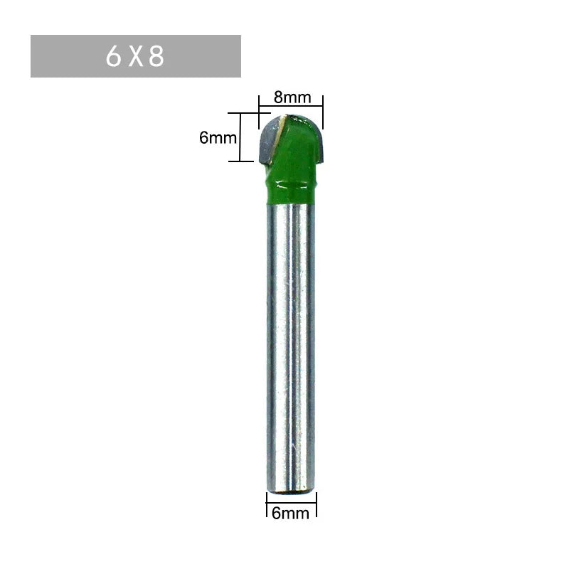 Round Bottom Over Nose Router Bit CNC 6mm Router Bit Set Carbide Ball End Mill 6mm 8mm for Wood Woodworking