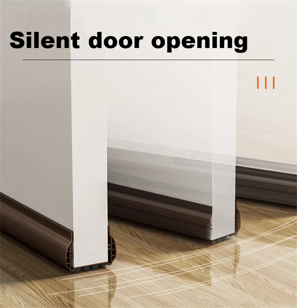 1-4pcs 93cm Door Bottom Seal Strip with Brush PVC Dustproof Soundproof Snap-in installation Gap Door Draft Stopper Weatherstrip