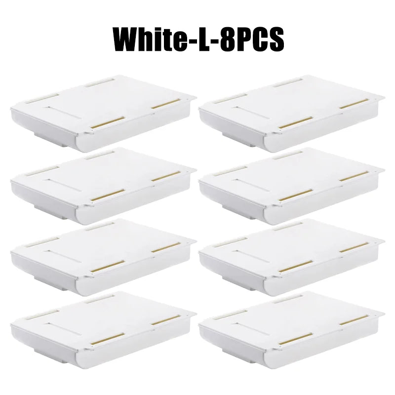 Hidden Storage Box Desk Storage Drawer Self-Adhesive Plastic Table Storage Holder Simple Sundries Cosmetics Stationery Organizer