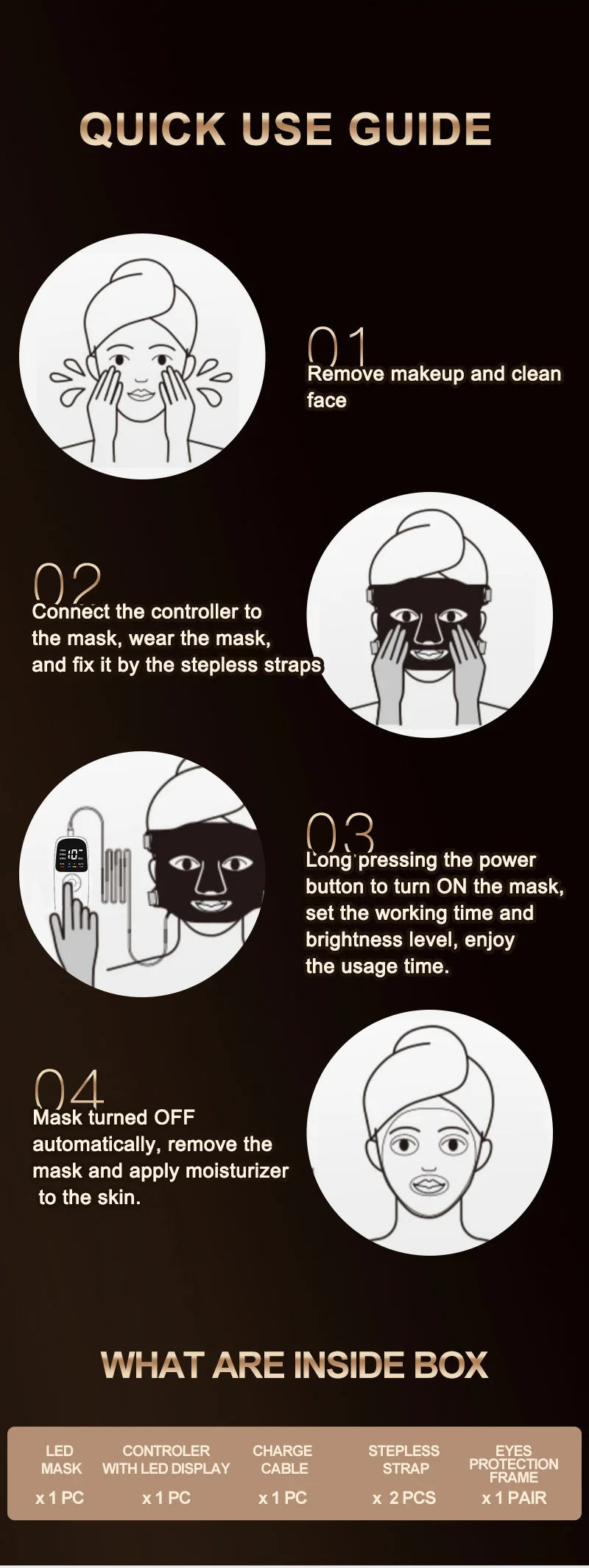 NIR LED Face Mask Neck Mask 92 and 78 Lamp 368 and 312 Beam Infrared Light Therapy 3 Brightness Reduce Wrinkle Acne Facial Care