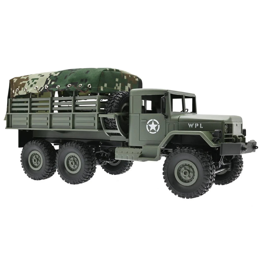 Wpl Naughty Dragon B16 1 6wd Military Truck With Canvas Rc Car Climbing Remote Control Plaything Holiday Birthday Gift Boy