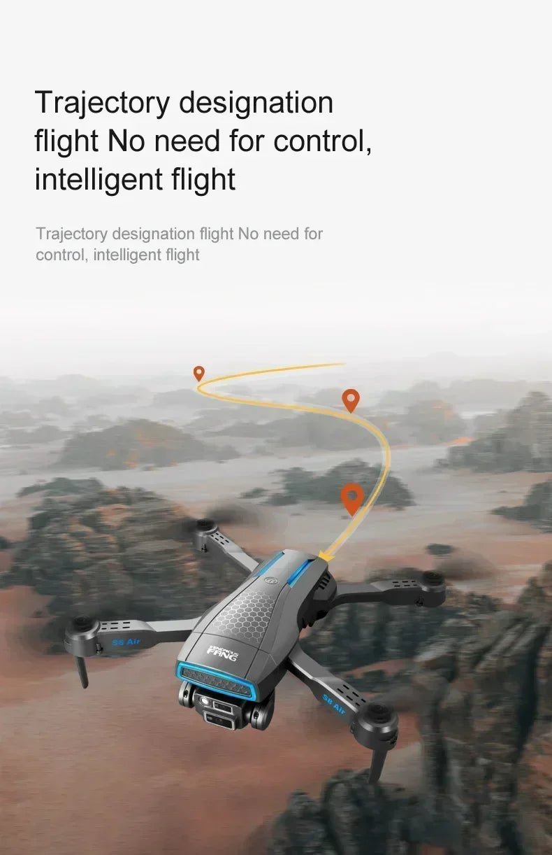 New S8 AIR GPS 5G Drone 8K HD Camera WIFI FPV Obstacle Avoidance Optical Flow Cool Lighting RC Foldable Quadcopter Gifts Toys