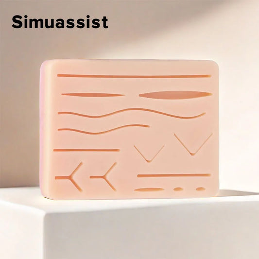Suture Practice Pad Traumatic Skin Suture Model with Wound Silicone Reusable Surgical Suture Knotting Silicone Teaching Model