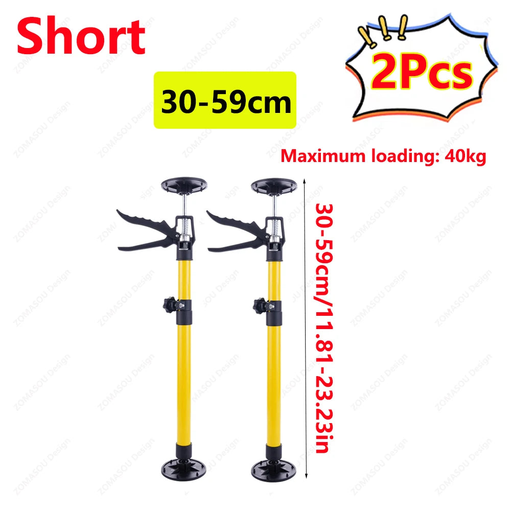 1-2Pcs Labor-Saving Telescopic Support Rods Jack Bar Drywall Door Lift Support Construction Tool for Cabinet Stairs Porches Deck