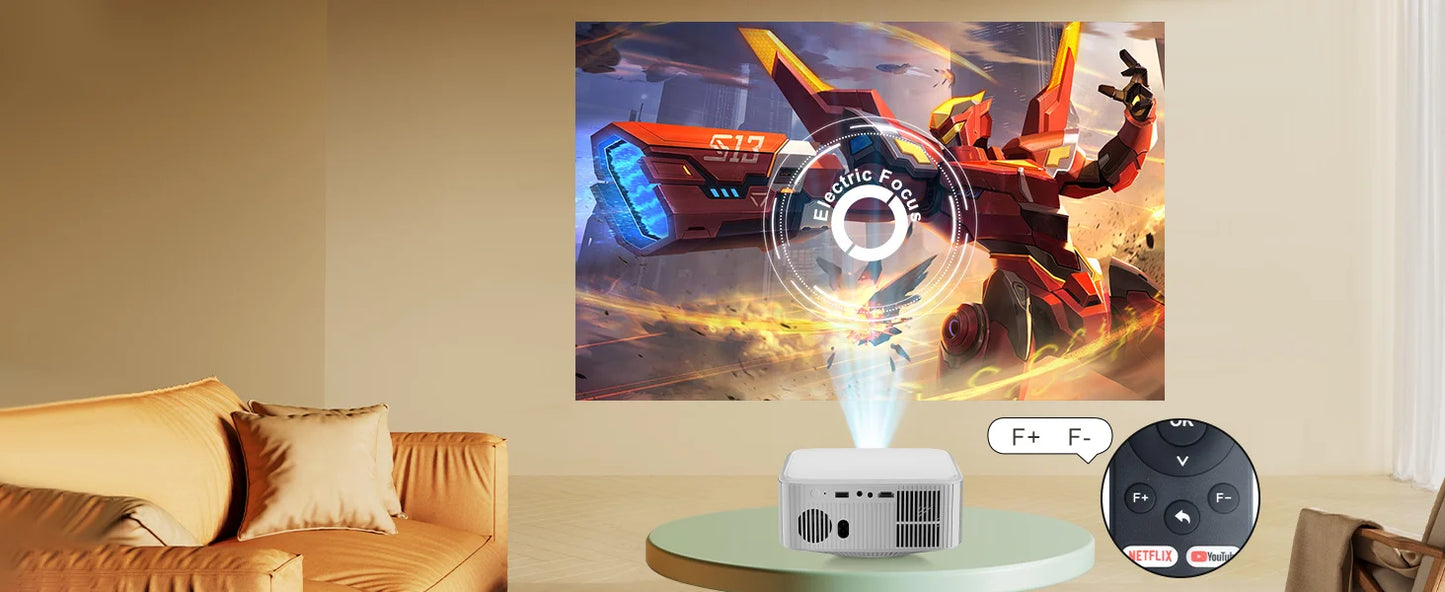 ZDSSY P92 MAX Smart Projector Android 13 Netflix Officially Licensed HD 1080P BT5.2 WiFi 12000L Elec Focus Auto Keyston 4K Movie