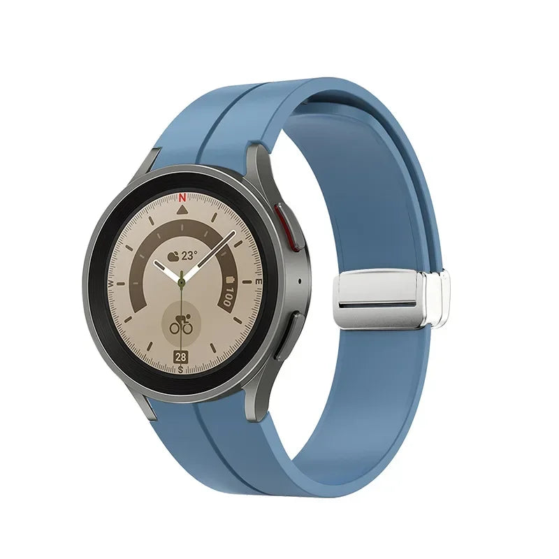 No Gap Soft Silicone Strap For Samsung Galaxy Watch 7 6 5 4 40mm 44mm Breathable Magnetic Wristband Watch 6 4 Classic/5 Pro 45mm