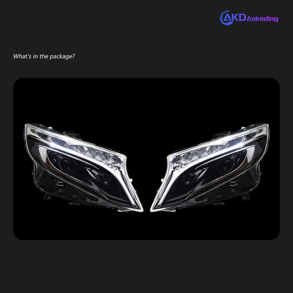 Auto Parts Headlights For Benz VITO V Class Metris 2015-2019 latest Styling LED Dual Projector Car Accesorios Modified