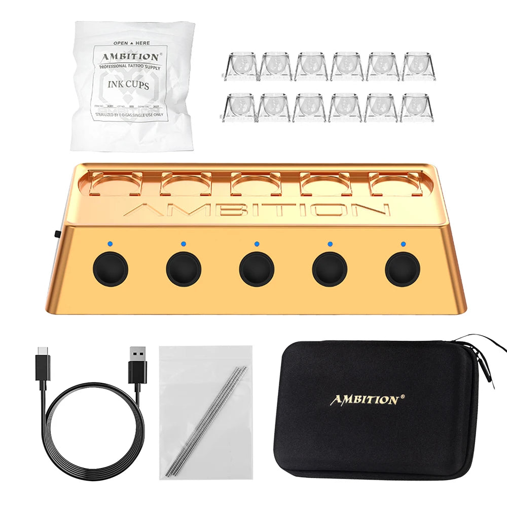 Ambition A1 Wireless Tattoo Ink Mixer Metal Pigment Stirrer Battery 2400mAh 3 levels Adjustable Professional Waterproof Magnetic