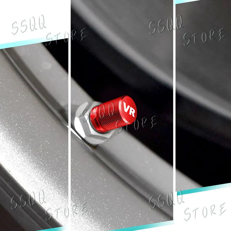 4pcs VR VL HL HR Emblem Universal Car Wheel Tire Valve Stem Caps Dust Covers Metal Tire Wheel Stem Air Valve Cap Car Accessories