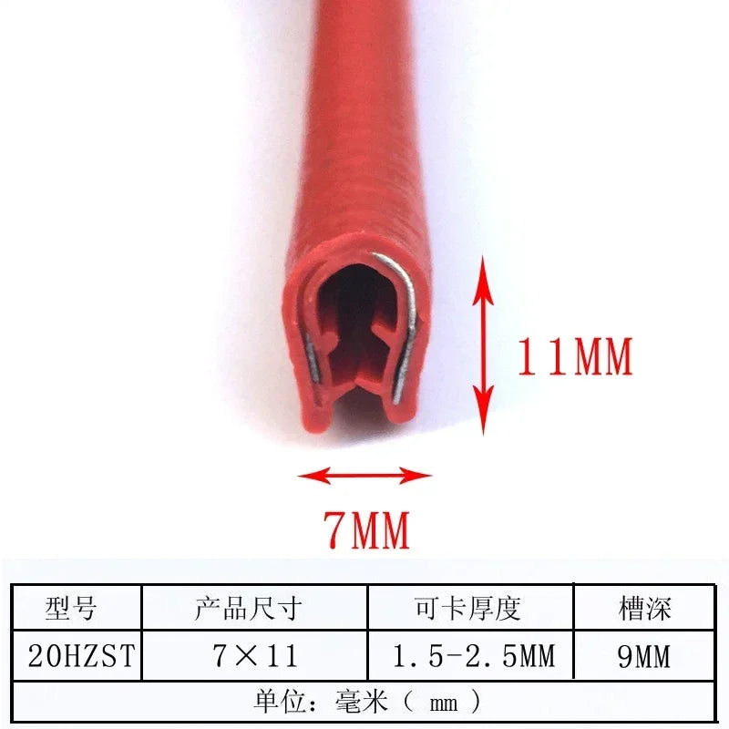 1/3M U-Shaped Sealing Strip Rubber Edging Stainless Steel Protectio Door Car Dustproof Safety Iron sheet edge protection strip