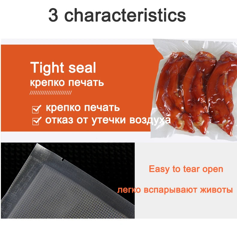 vacuum bags for food Vacuum Sealer bag Food Fresh Long Keeping 12+15+20+25+30cm*500cm Rolls/Lot bags for vacuum packer